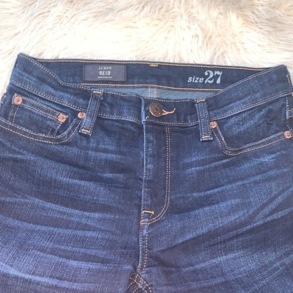 J.crew Reid slim straight dark wash denim jeans 27